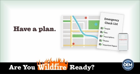 An emergency checklist and a map with text that reads: Have a plan